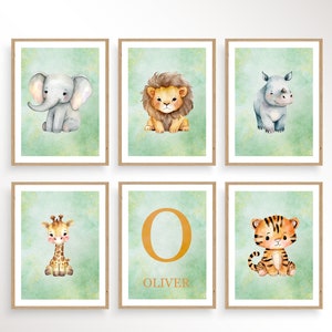 Nome personalizzato stampabile dell&#39;asilo nido, arredamento dell&#39;asilo nido Safari, regalo personalizzato per bambini per l&#39;asilo nido, arredamento dell&#39;asilo nido per ragazzi, cartello con nome bambino stampabile