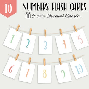 Numbers Flash Cards 1-10, Printable Counting Flash Cards, Number Cards 1-10, Math Learning Flash Cards, Preschool Counting Cards