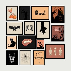 Boho Halloween Printable, Boho Halloween Decor Set of 15, Boho Printable Art Prints, Halloween Wall Art, Modern Halloween, Spooky Prints