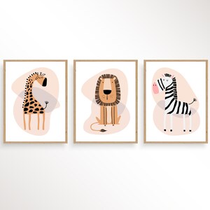 Safari Animals Prints, Safari Nursery Wall Art, Boho Safari Nursery Decor, Safari Nursery Animal Prints, Kids Room, Nursery Decor, Jungle