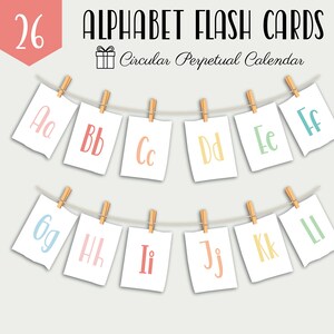 Alphabet Flash Cards, Educational Cards, ABC Flash Cards, Preschool Early Learning, classroom size, and flashcard size included