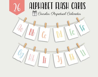 Alphabet Flash Cards, Educational Cards, ABC Flash Cards, Preschool Early Learning, classroom size, and flashcard size included