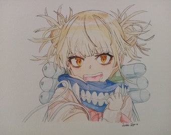 Watercolor Painting A4 - Toga My Hero Academia