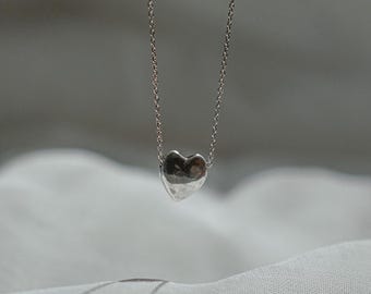 Handgemachte Sterling Silber Herz Anhänger Halskette, romantischer Schmuck