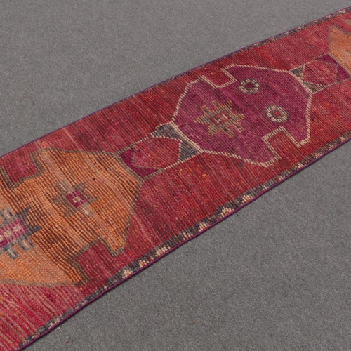 Turkish Rug, Herki Rug, Runner Carpet, Vintage Rug, Antique Rug, 26x93 inches Red Carpet, shops Organic Hallway Carpet, 2677