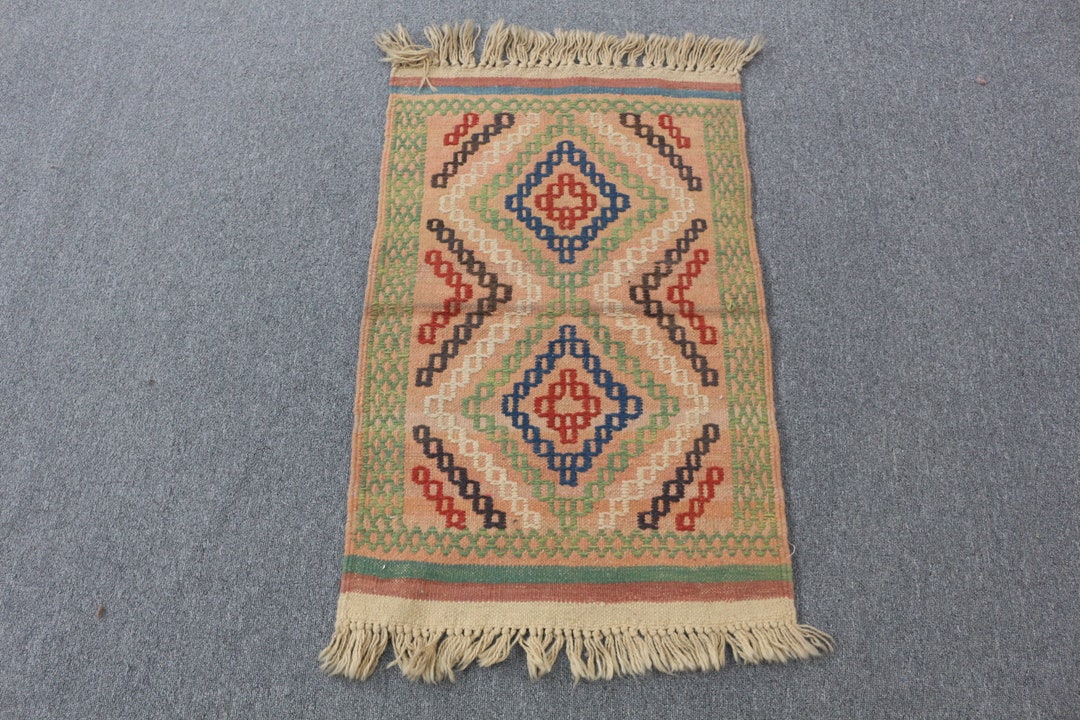 エントリーキリム、トルコキリム、1.9 x 3フィート、小さなキリム