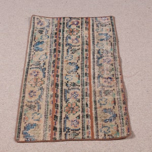Patchwork Rug Small Rugs Turkish Vintage Oushak For Entry 1.7x3.2 ft Brown Home Decor Tribal Muted Dorm Old Bathroom Home Decor Eclectic