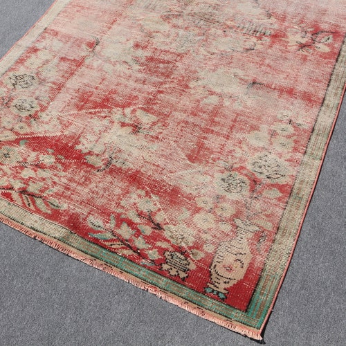 Vintage Rug, Turkish Rug, Area Carpet, Home Decor Carpet, 55x91 inches Red Carpet, Wool shops Indoor Rugs, Bohemian Floor Carpet, 1341