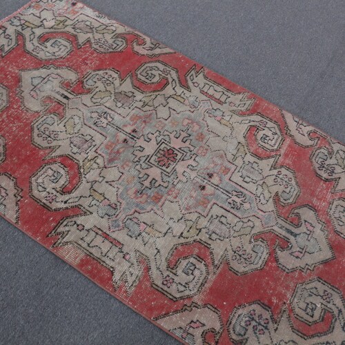 Vintage Rug, Accent Rug, Turkish Rug, Antique Rug, 41x74 shops inches Beige Carpet, Bohemian Bedroom Rug, Handwoven Area Rugs, 2706