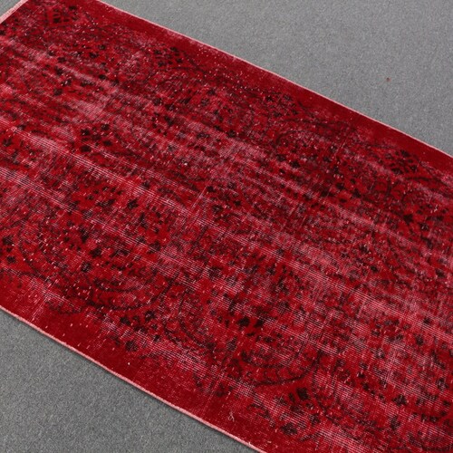 Accent Carpet, Vintage Rug, Turkish Rug, Antique Carpet, 46x75 inches Red Rug, shops Tribal Bedroom Rugs, Anatolian Area Rugs, 592