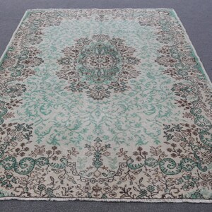 Vintage Rug, Anatolian Rugs, Beige Oushak Rugs, 6x8.5 ft Large Rugs, Turkish Rug, Rugs For Living Room, Aztec Salon Rug