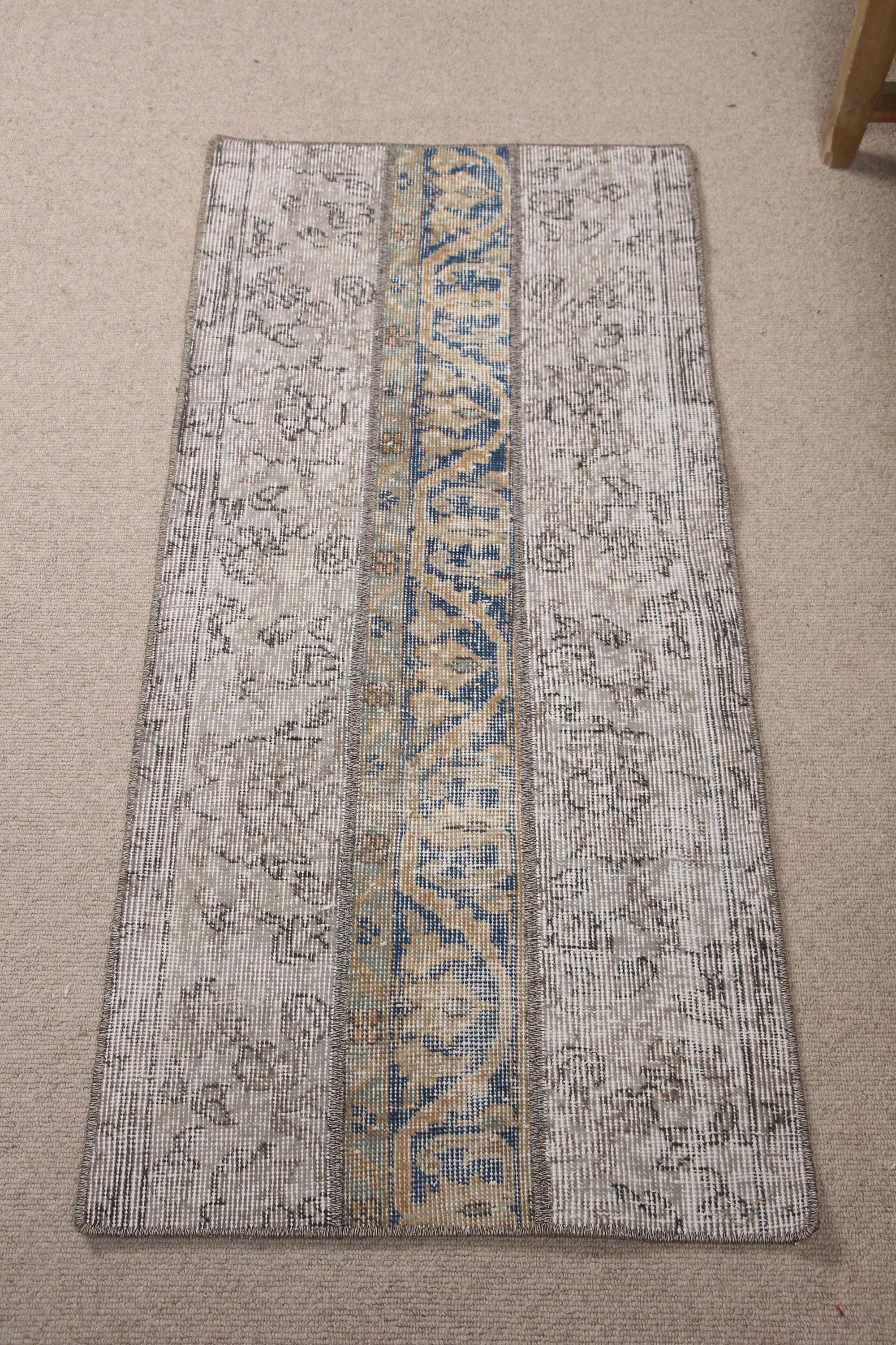 ヴィンテージ トルコ絨毯 57 x 125 cm ブルークリーム - Etsy 日本