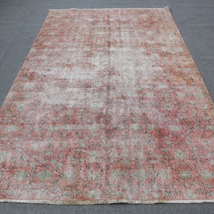 Turkish Rug, Vintage Rug, Large Carpet, Home Decor Rug, 66x114 inches Red Rug, Wool Living Room Carpet, Bedroom Rugs,  1808