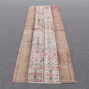 Rugs For Nursery, Handmade Entry Rug, 2.8x7.9 ft Accent Rug, Vintage Rug, Orange Oushak Rugs, Antique Rug, Turkish Rug, Turkey Kitchen Rug