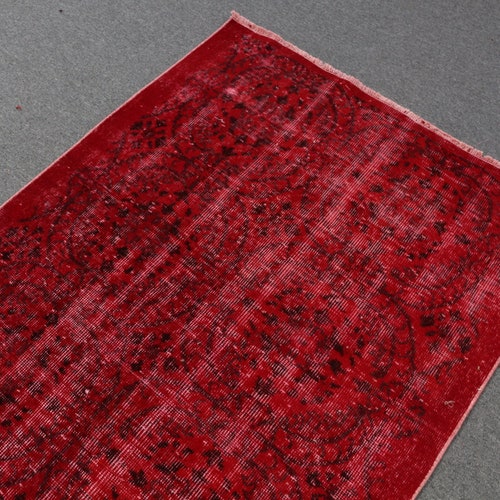 Accent Carpet, Vintage Rug, Turkish Rug, Antique Carpet, 46x75 inches Red Rug, shops Tribal Bedroom Rugs, Anatolian Area Rugs, 592