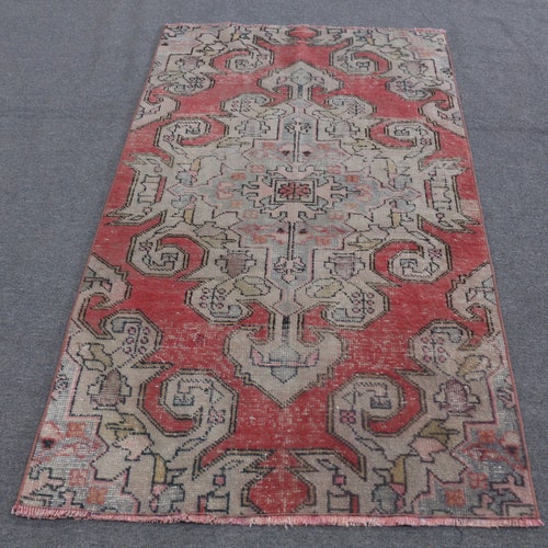 Vintage Rug, Accent Rug, Turkish Rug, Antique Rug, 41x74 shops inches Beige Carpet, Bohemian Bedroom Rug, Handwoven Area Rugs, 2706