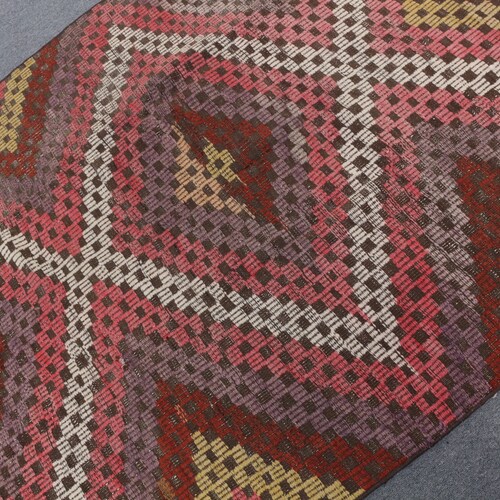 Turkish Kilim, Area Kilim, Vintage Kilim, Oushak Kilim, 53x76 inches Red Kilim, shops Turkey Kilim, Floor Kilim, Handwoven Kilim, Bedroom Kilim,