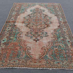 Vintage Rug, Turkish Rug, Large Rug, Home Decor Rug, 63x95 inches Brown Carpet, Handwoven Salon Carpet, Bohemian Living Room Rugs,  775