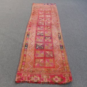 Alfombras para cocina, alfombra anatolia, alfombras de 0,79 x 2,9 m, alfombra herki, alfombra vintage, alfombra de lana naranja, alfombra turca, alfombras para exterior.