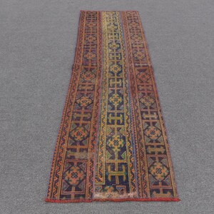Oushak Rug, Blue Kitchen Rugs, Office Nursery Rug, Turkish Rug, 2.3x7.9 ft Accent Rug, Rugs For Bedroom, Vintage Rug, Bohemian Entry Rug