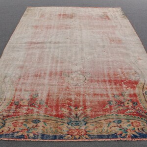 Large Carpet, Vintage Rug, Turkish Rug, Antique Carpet, 75x115 inches Red Rug, Tribal Bedroom Rugs, Handmade Oversize Rugs,  810