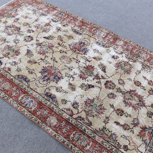 Vintage Rug, Area Carpet, Turkish Rug, Antique Carpet, 50x89 inches Beige Carpet, Tribal Bedroom Rugs, Turkey Indoor Rug, shops 1452