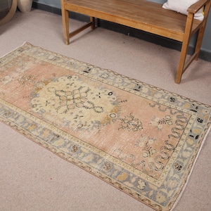 Accent Rug, Turkish Rug, Vintage Rug, Antique Rug, Rugs For Bedroom, 3.1x6.4 ft Orange Rug, Guney Rugs, Gift For Her, Decorative Rug, 4437