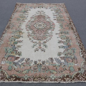 Beige Anatolian Rug, 5.5x9.3 ft Large Rugs, Antique Rugs, Turkish Rug, Vintage Rug, Rugs For Dining Room, Ethnic Salon Rug