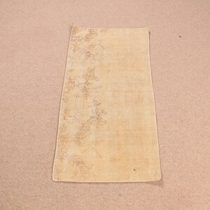 Vintage Rug, 2x4 Small Rugs, Turkish Rug, Distressed Oushak Rugs, Rugs For Bathroom, 1.6x3.3 ft Beige Rug, Wool Rug, Turkish Rug Small,
