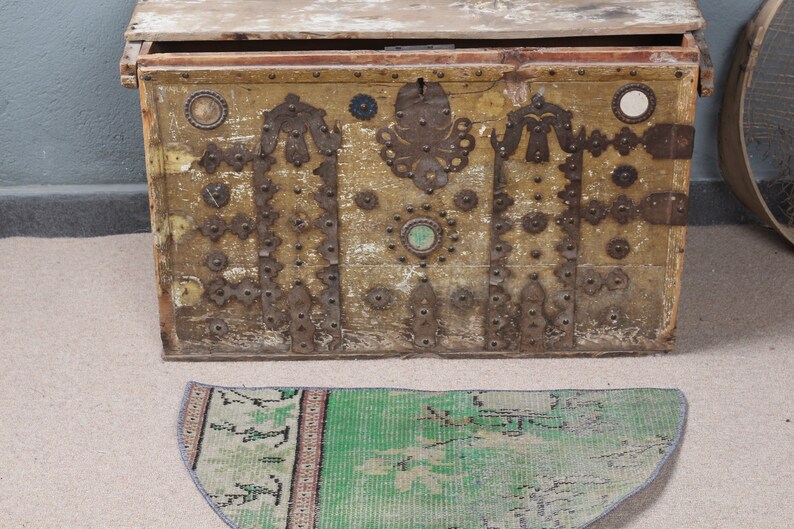 Turkish Rug, Vintage Rug, Round Rug, Small Rugs, Oushak Rugs, Rugs for