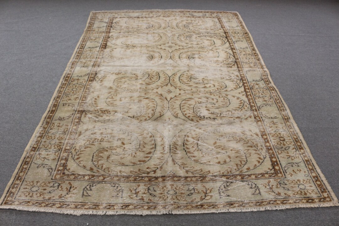 Turkish Rug, Beige Kitchen Rugs, Antique Rugs, Rugs for Dining Room