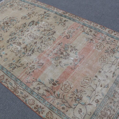 Turkish Rug, Vintage Rug, Area Carpet, Home Decor Carpet, 52x95 inches shops Orange Rug, Decorative Indoor Rugs, Office Floor Carpet, 2550