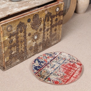 Vintage Teppich, Kleiner Teppich, Türkischer Teppich, Verblasster Oushak Teppich, Anatolischer Teppich, Geschenkteppich, 4131