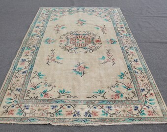 5.5x8.6 Ft Vintage Turkish Rug, Large Rug, Blue Wool Rug - Etsy