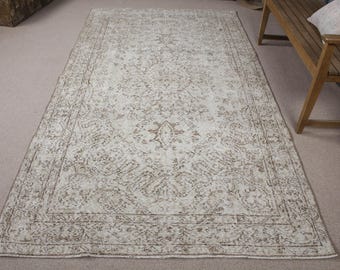No.22 ヴィンテージラグ　トルコ　マット turkish rug Vintage Turkish Rug, 6x9 ft Oushak Rug, Large Living Room Carpet
