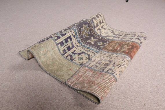 【3日間だけ値下げ】②未使用 トルコ　ラグ　パッチワーク　ヴィンテージ　絨毯 3日間だけ値下げ】②未使用 トルコ ラグ パッチワーク ヴィンテージ