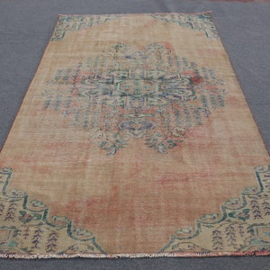 Large Carpet, Vintage Rug, Turkish Rug, Home Decor Carpet, 61x106 inches Red Rug, Wool Oversize Rugs, Organic Bedroom Rugs,  2722