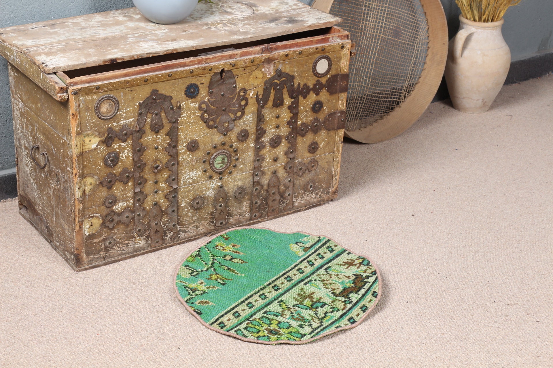 小さなラグ、トルコラグ、円形ラグ、ヴィンテージラグ、アナトリアラグ