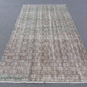 Area Rug, Turkish Rug, Vintage Rug, Oushak Carpet, 55x101 inches Green Carpet, Handmade Indoor Rug, Organic Bedroom Rug,  1471