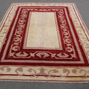 Turkish Rug, Vintage Rug, Large Rug, Home Decor Carpet, 74x101 inches Beige Carpet, Handwoven Salon Rug, Tribal Living Room Carpet,  2112