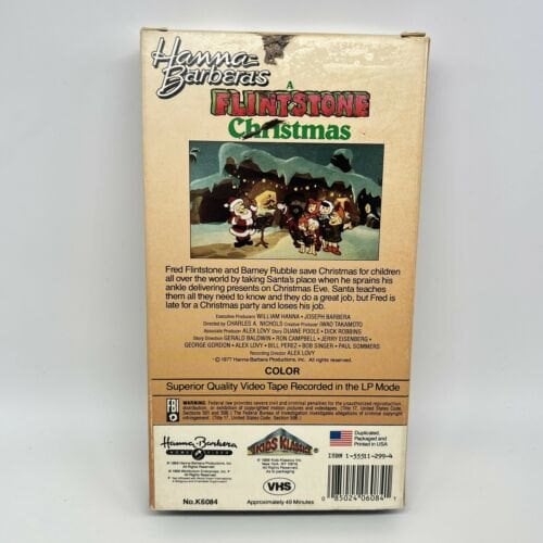 A Flintstone Christmas VHS Movie 1988 Hanna Barbera Classic Etsy