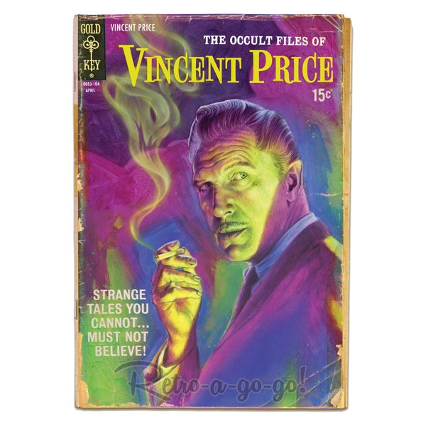 Vincent Price One-of-a-kind Vintage Inspired Comic Print by Artist Doug P'gosh