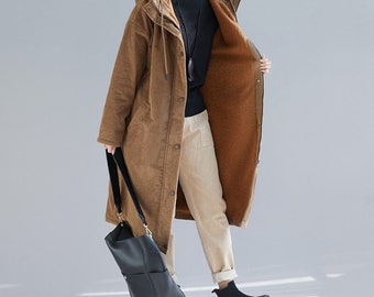 Long Corduroy Coat - Etsy