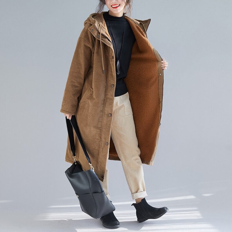 Corduroy Wool Coat - Etsy