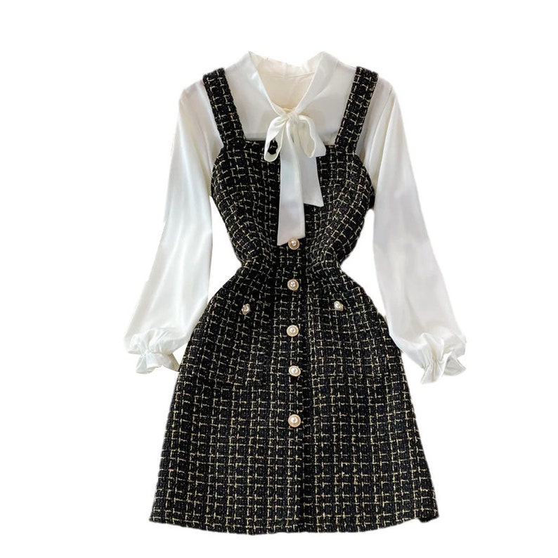 Vintage Cottagecore Plaid Dress 2 Pc Plaid Women Dress - Etsy