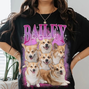 Maglietta personalizzata con grafica bootleg anni &#39;90: maglietta con foto personalizzata