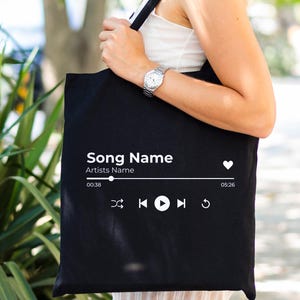 Custom Song Playlist Tote Bag: Personalized Music Gift