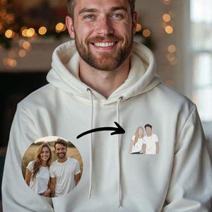 Custom Portrait From Photo T-shirt, Animated art photo Shirt, Custom portrait From Photo hoodie, Couple Matching Valentines day Gift Shirt