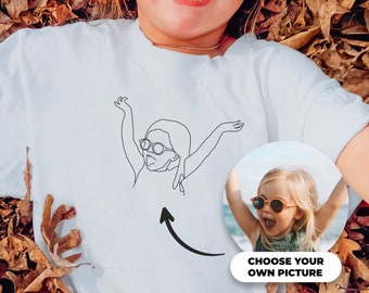 Custom kids portrait from photo to shirt | outline photo kids hoodie | Custom Photo | custom portrait | custom outline | Custom Baby Body