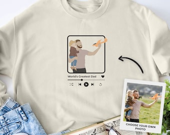 Custom Portrait from Photo | Father's Day Gifts | Personalized Family Dad Kids Photo Outline Drawing | Animated Art Photo Shirt
